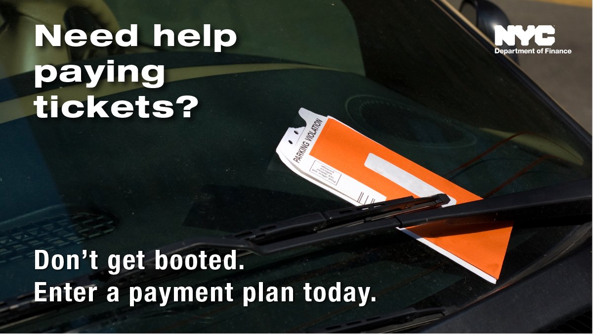 🚘 Having trouble paying off your parking ticket debt? Help is available! Whether it's financial hurdles or other challenges, DOF has a range of payment plans to help you resolve your outstanding parking tickets at your own pace.  Find out more at ➡️ nyc.gov/parkingticketp…