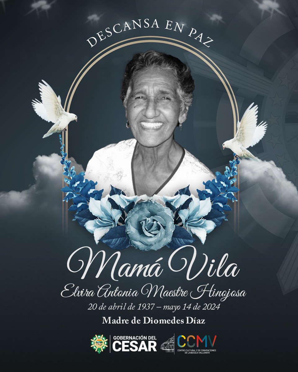 Desde la Gobernación del Cesar expresamos nuestro sentimiento de pesar por el fallecimiento de Elvira Antonia Maestre Hinojosa, Mamá Vila. QEPD.