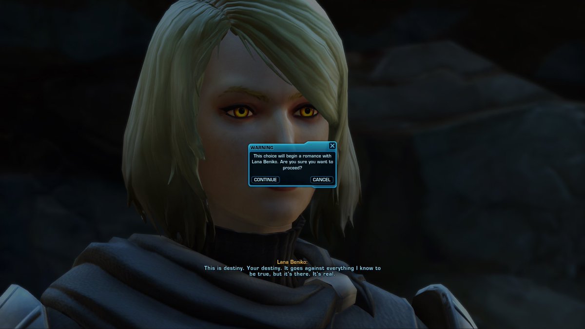 SWTOR I’m gonna be honest with you I thought I had already been romancing Lana for the past week