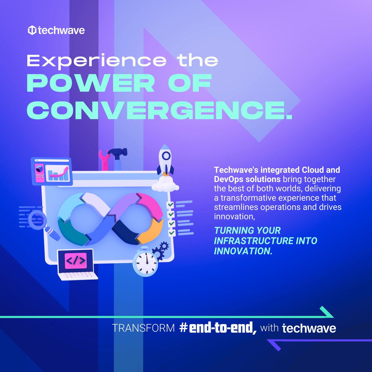 TechwaveC's tweet image. Witness the fusion of Cloud and DevOps with our integrated solutions. Techwave seamlessly blends the two worlds for a transformative journey and provides you with an end-to-end experience.
Connect with us today: techwave.net/digital-transf…
#techwave #Cloud #EndtoEndsolutions