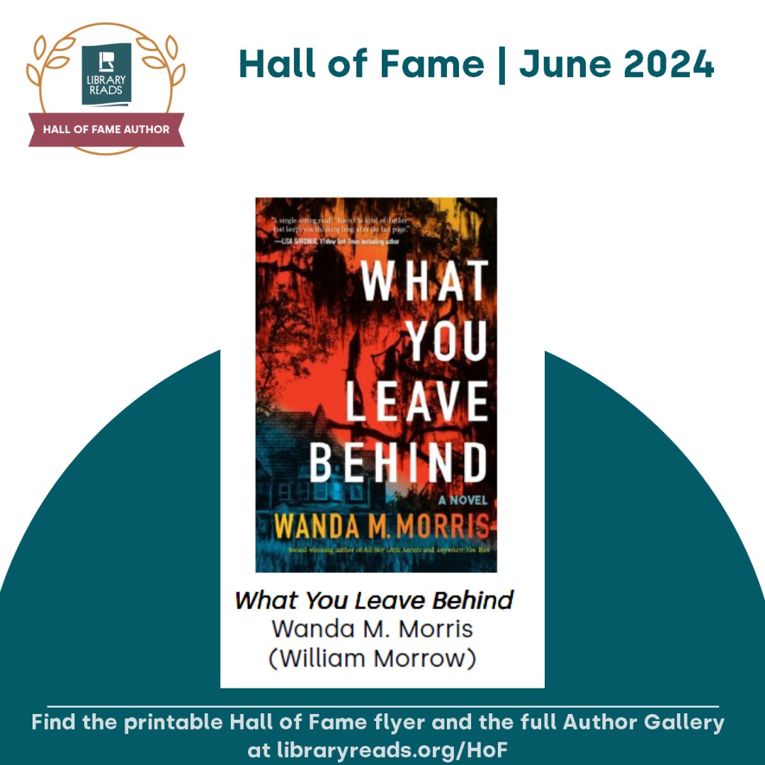 Another new entry to the LibraryReads Hall of Fame list is @WandaMo14 for her book WHAT YOU LEAVE BEHIND! @librarylovefest
