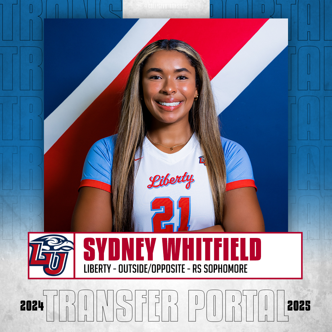 𝗜𝗻 𝗧𝗵𝗲 𝗣𝗼𝗿𝘁𝗮𝗹 ✏️: Sydney Whitfield 🏐: Outside/Opposite 🎓: RS Sophomore 📍: Liberty #CollegeVBTransfers | #NCAAWVB