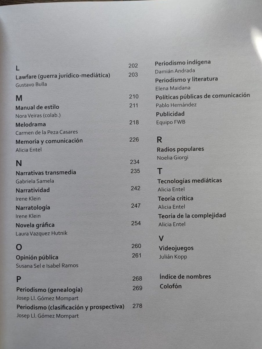 El 'Diccionario de comunicación', editado por A. Entel, tiene 45 entradas temáticas. Cada apartado incluye sintéticos estados del arte y propuestas de lectura. Sus autores son docentes de varias universidades que han colaborado con la Fundación Benjamin (incluido un servidor)