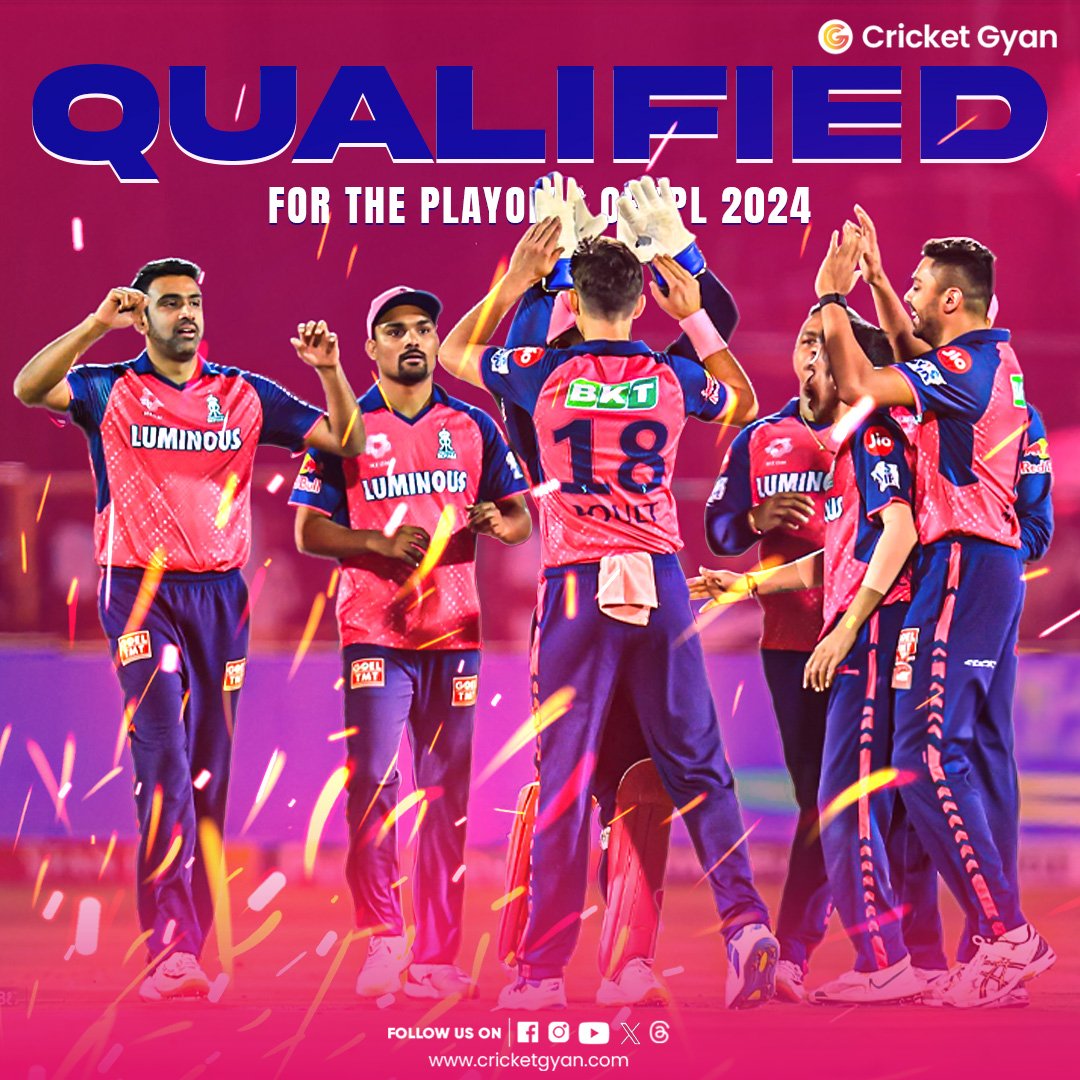 With LSG losing to DC, Rajasthan Royals have become the second team to qualify for playoffs in IPL 2024. . . 📷 Jio Cinema/ipl t20 . #IPL #IPL2024 #RajasthanRoyals #SanjuSamson #cricketer #cricket #cricketupdates #cricketlatestnews #cricketgyan