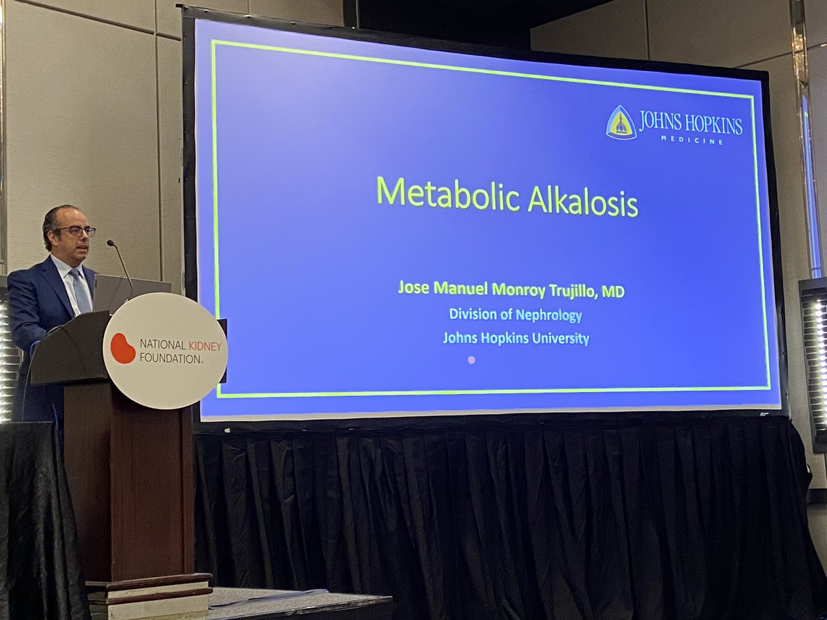 Keiko Greenberg MD (@keikogneph) on Twitter photo Metabolic alkalosis kills! Dr. Manny Monroy from <a href="/hopkinsneph/">Hopkins Nephrology</a> reminds us not to overlook alkalosis #NKFClinicals Metabolic alkalosis kills! Dr. Manny Monroy from <a href="/hopkinsneph/">Hopkins Nephrology</a> reminds us not to overlook alkalosis #NKFClinicals