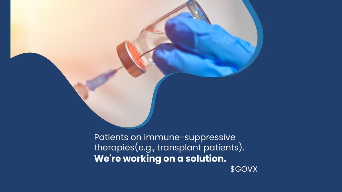 Some people would love to have a Covid shot that worked for them. #MVA #vaccine #technology #infectiousdiseases #transplantpatients #immunocompromised $GOVX geovax.com