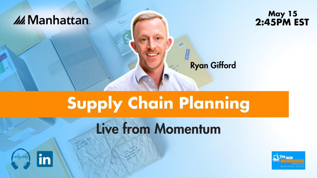 Looking forward to tuning in to this LinkedIn Live broadcast too! Ryan Gifford's enthusiasm is contagious. Tune in with @TheNewWarehouse from @ManhAssocNews user conference #Momentum2024. ow.ly/PHQ450RG8ix 

#supplychainplanning #businessplanning  #inventory