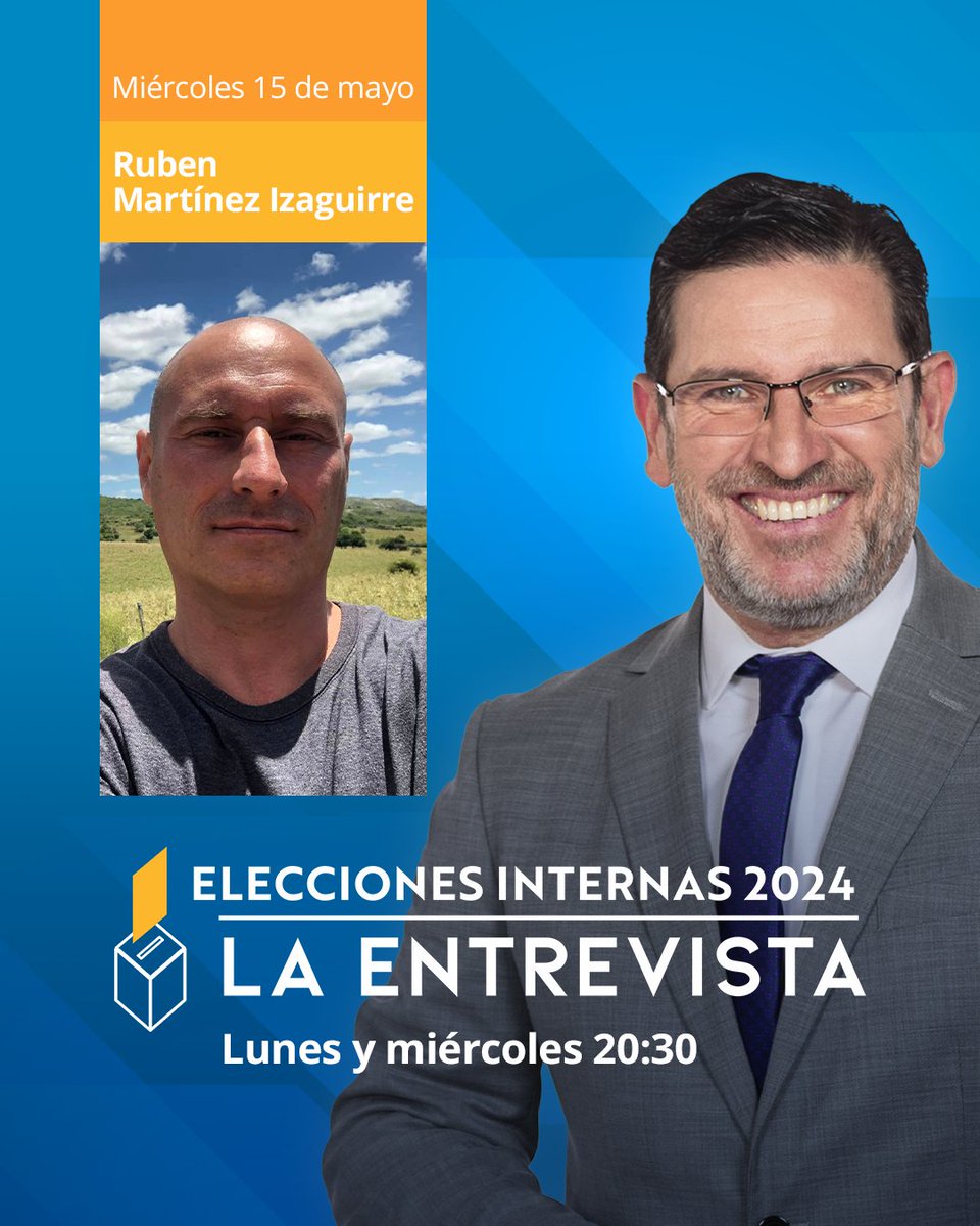 🗳️ 𝗘𝗹𝗲𝗰𝗰𝗶𝗼𝗻𝗲𝘀 𝗶𝗻𝘁𝗲𝗿𝗻𝗮𝘀 𝟮𝟬𝟮𝟰, nuevo ciclo de #LaEntrevista. 💬 Este miércoles recibimos a Ruben Martínez Izaguirre, candidato por el Partido de la Armonía. 📺 Lunes y miércoles 20:30 con @leoluzzi por @canal5uruguay.