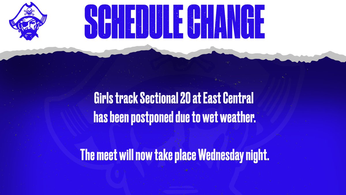 Wet weather has also claimed tonight's track sectional at East Central, which has been rescheduled for Wednesday.