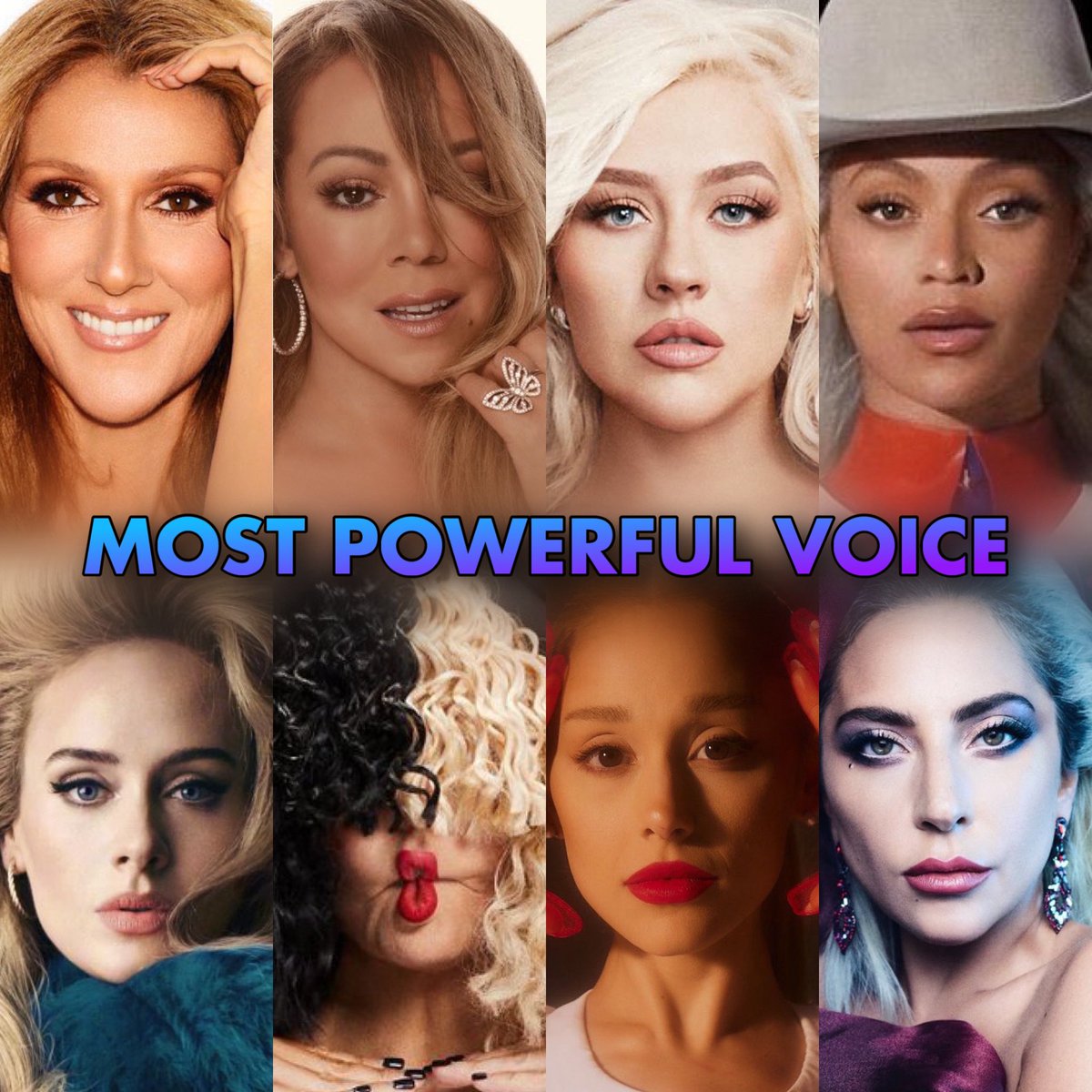 Which of these artists has the most powerful voice ?