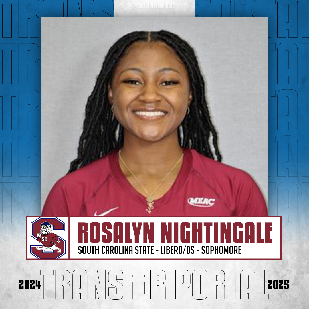 𝗜𝗻 𝗧𝗵𝗲 𝗣𝗼𝗿𝘁𝗮𝗹 ✏️: Rosalyn Nightingale 🏐: Libero/DS 🎓: Sophomore 📍: South Carolina State #CollegeVBTransfers | #NCAAWVB