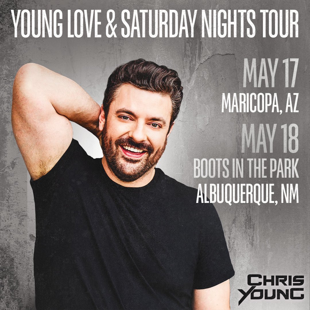 Having a blast out on the Young Love & Saturday Nights Tour with y’all! Who’s coming?! 🤘 

Tickets: chrisyoungcountry.com/tour