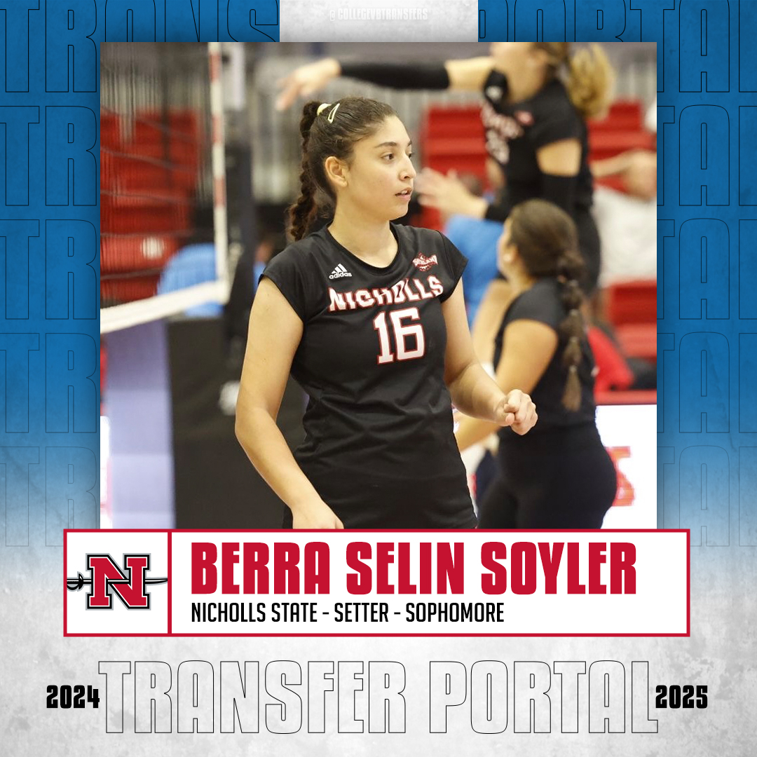 𝗜𝗻 𝗧𝗵𝗲 𝗣𝗼𝗿𝘁𝗮𝗹 ✏️: Berra Selin Soyler 🏐: Setter 🎓: Sophomore 📍: Nicholls State #CollegeVBTransfers | #NCAAWVB