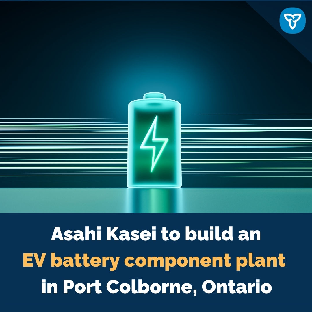 Asahi Kasei Corporation is investing approx. $1.6B in #PortColborne. This is a testament to Ontario’s competitive business environment, highly skilled workforce and dependable supply chains!