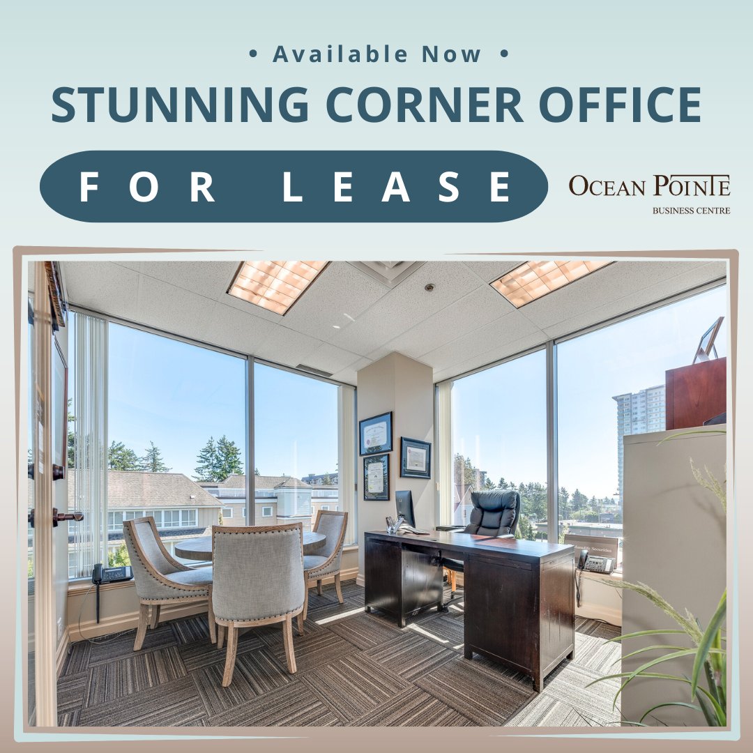 Looking for a sunny new home for your business?

This stunning corner office could be yours!

All of our Executive Office Packages are turnkey and come fully furnished – just bring your laptop.

opbc.ca/the-executive

#officeforlease #executiveofficespace #businesssupport