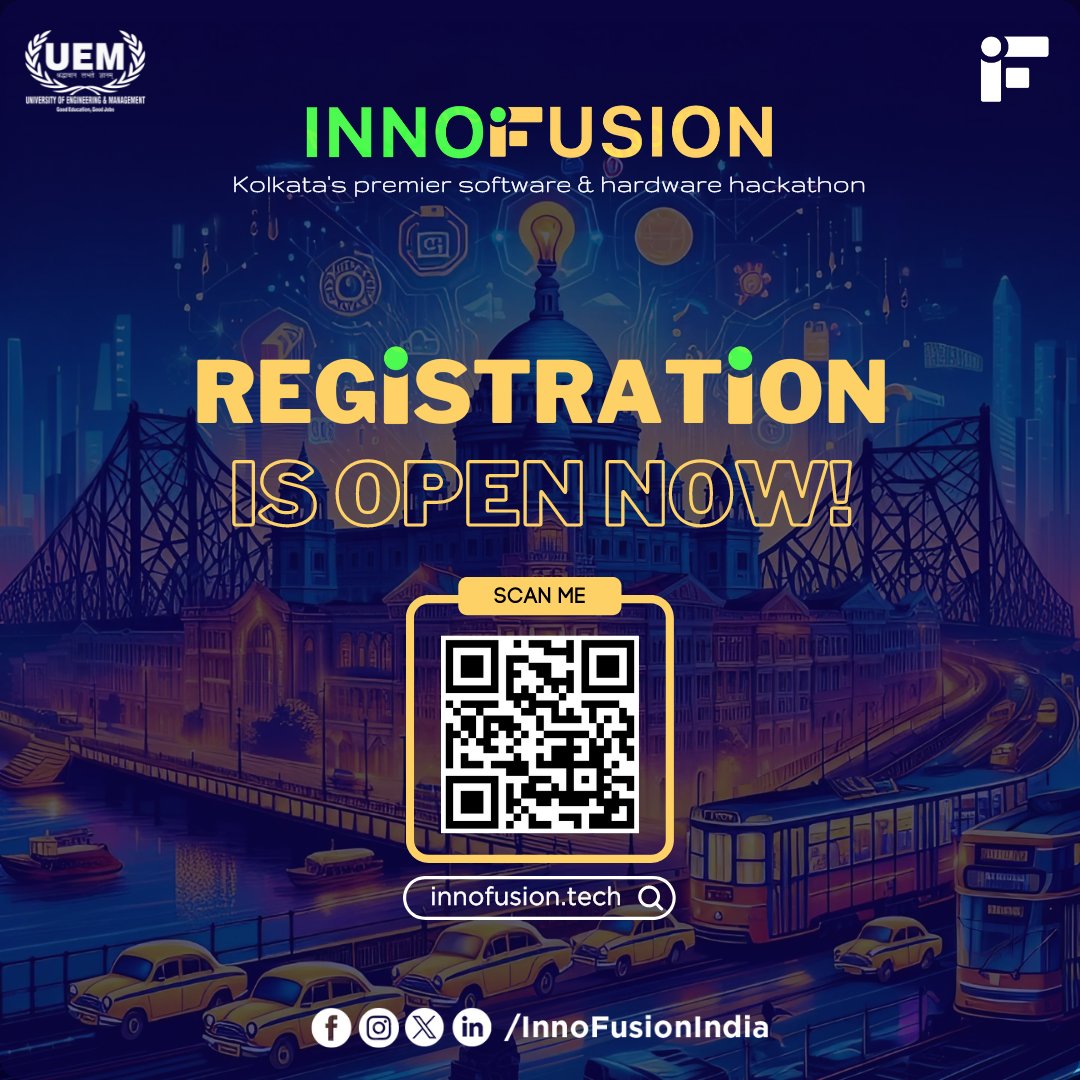 Join InnoFusion Hackathon! Registrations are open now. Scan QR or visit 👉🏻 innofusion.tech 👈🏻 #InnoFusionHackathon #InnoFusion #hackathon