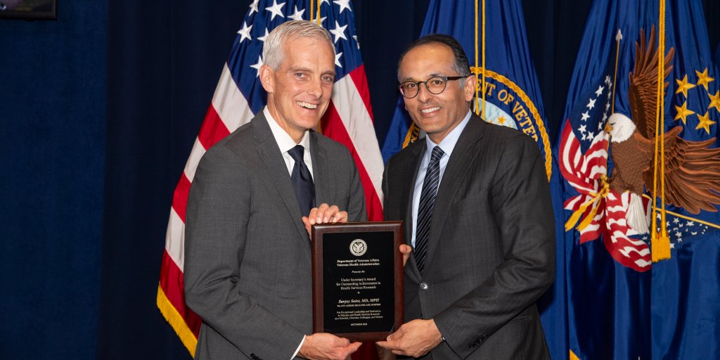 Congratulations Dr. @sanjaysaint on being honored with the VA Under Secretary’s Award for Outstanding Achievement in Health Services Research for his global health improvements in patient safety! Watch the ceremony here: youtube.com/watch?v=rxacj9…
