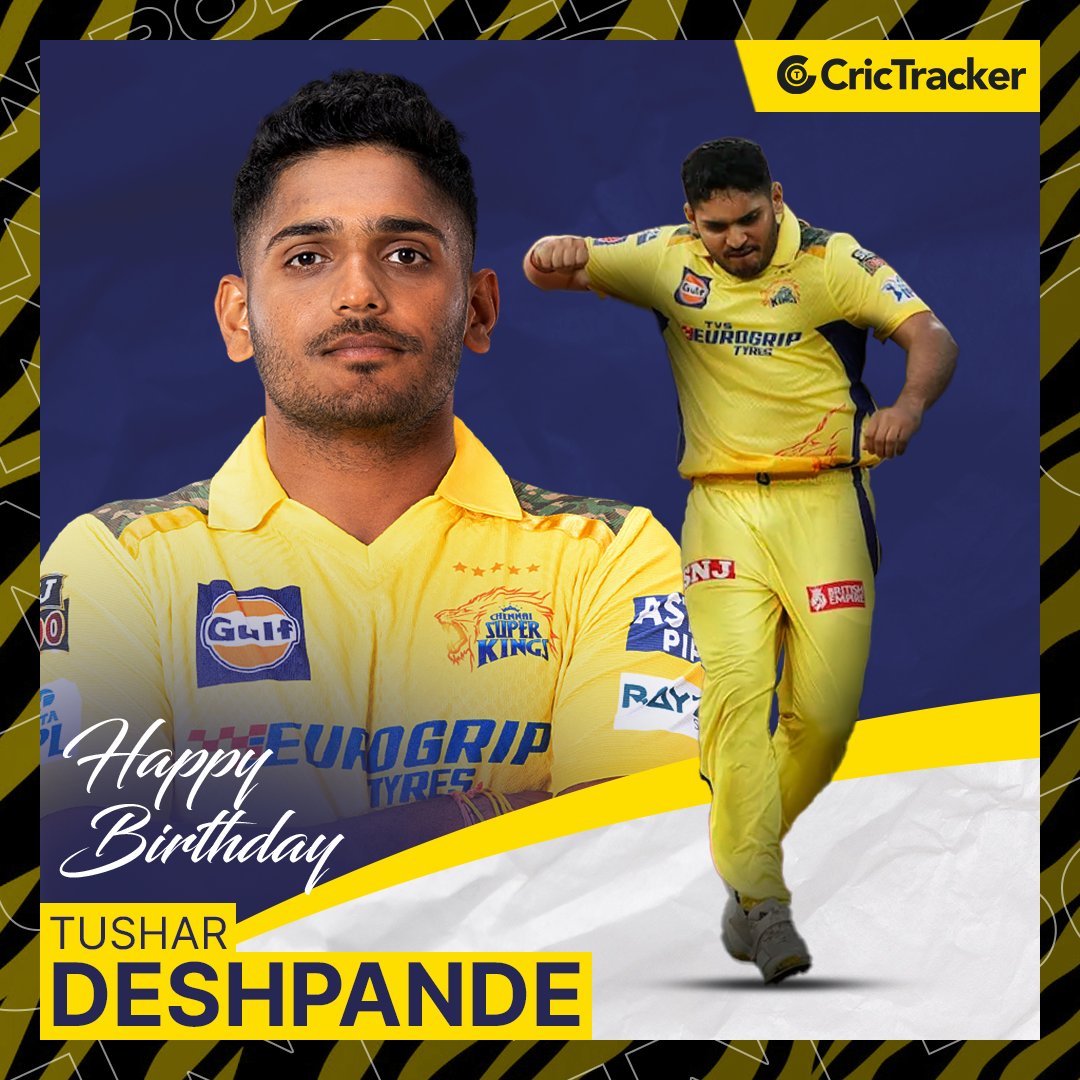 Wishing a very happy 29th birthday to Tushar Deshpande, the promising pacer from Mumbai and Chennai Super Kings.