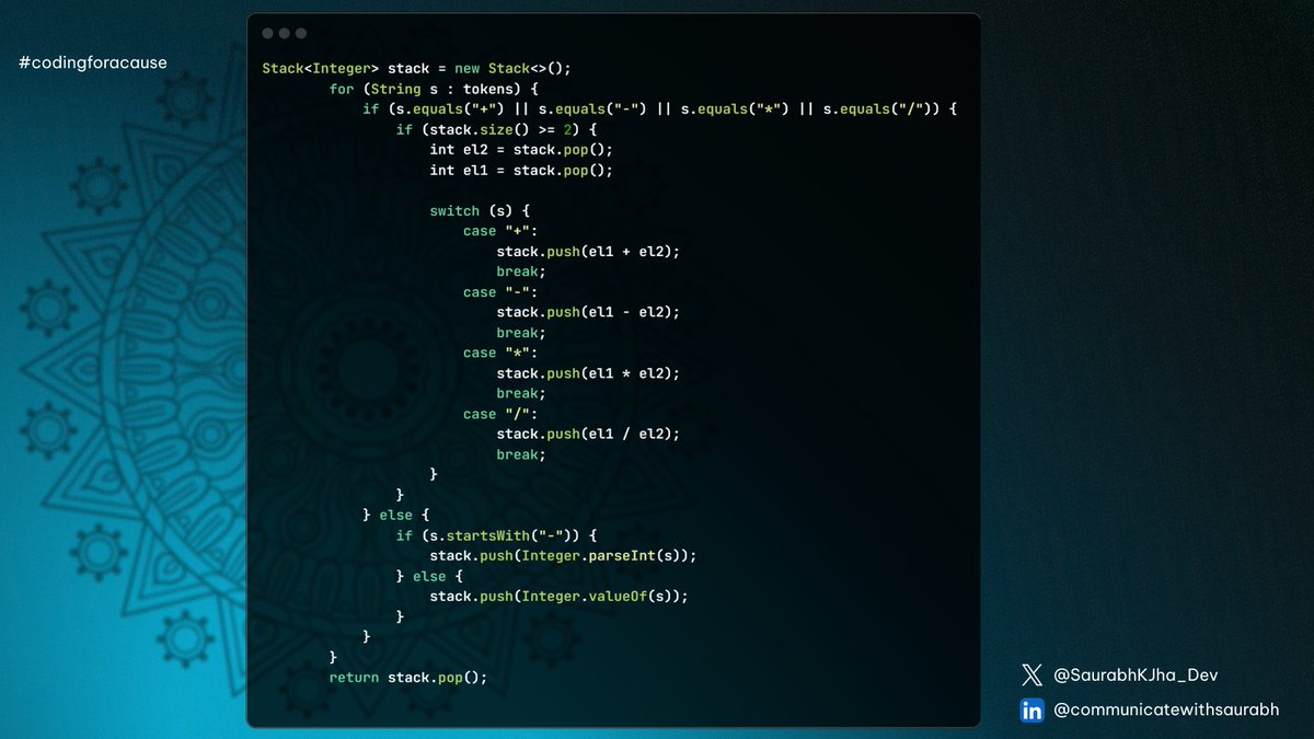 #segmentTrees theory done.
It is #day43 of #100DaysOfDSA challenge.
Today's solved on LeetCode :
-->150. Evaluate Reverse Polish Notation

Kunal's Playlist link : lnkd.in/gtwXVyMT

#codingforacause
#dsa #DSAwithKunal #consistency #LeetCode
#coding #100daysofcode