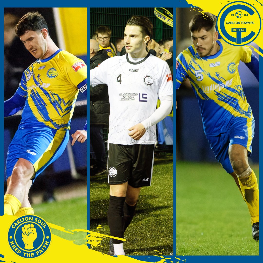 The Captaincy Trio Sign on! CTFC Vice Chairman Barry North has tonight confirmed on Carlton Town TV that Captain Niall Davie & Vice Captains Khyle Sargent & Dan Brown have committed to another year with the Millers! 🙌