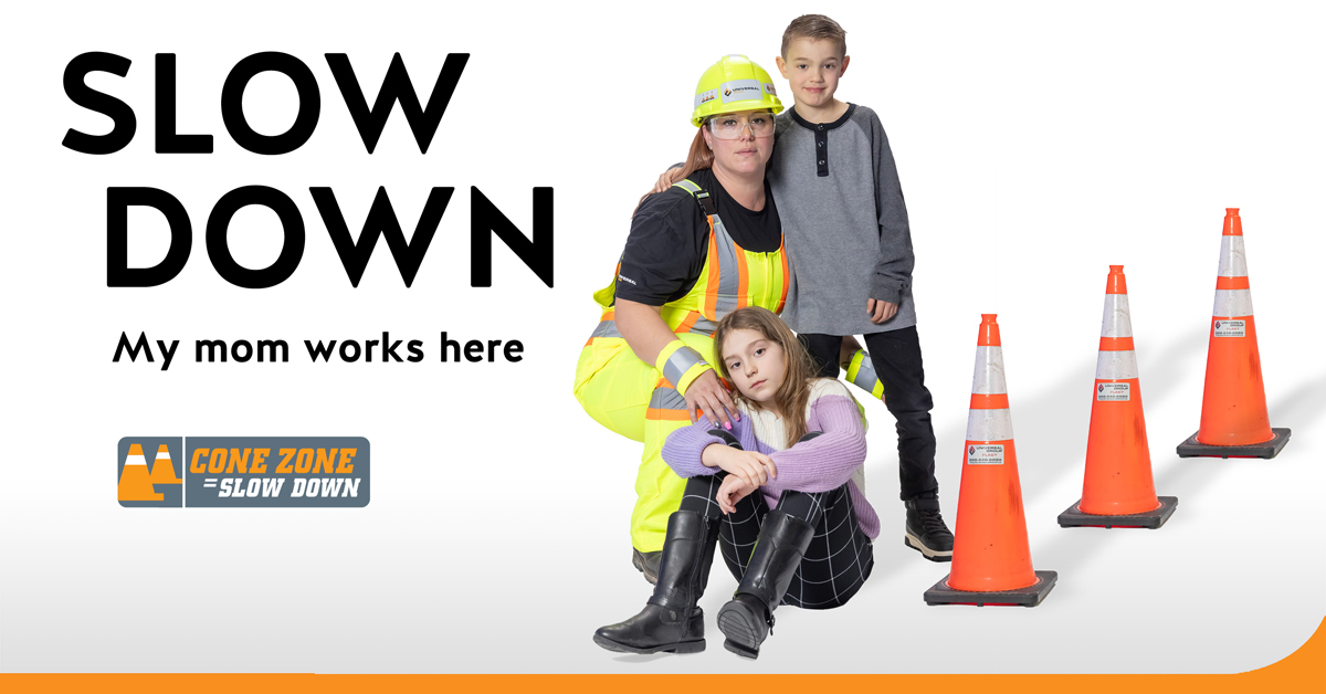 Thank you for slowing down and paying attention in roadside work zones. Someone’s family member works here. Learn more: bit.ly/3LUGylq #ConeZoneBC