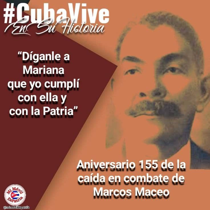 Aniversario 155 de la caída en combate de Marcos Maceo. #CubaViveEnSuHistoria #EducaciónMediaLuna #FidelCastro #GenteQueInspira #UnidosXCuba #EducaciónGranma #LaPremisaEsHacer