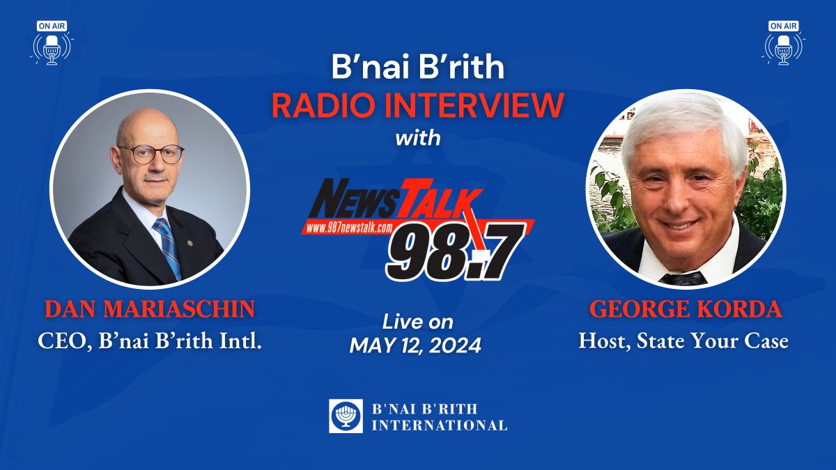 This weekend, B'nai B'rith CEO Dan Mariaschin spoke with George Korda on @987newstalk about the deeply troubling state of anti-Semitism on U.S. college campuses since Oct. 7 – including the anything-but-peaceful protests. 📌Listen to the interview here: youtu.be/j-TPLyyU4cE