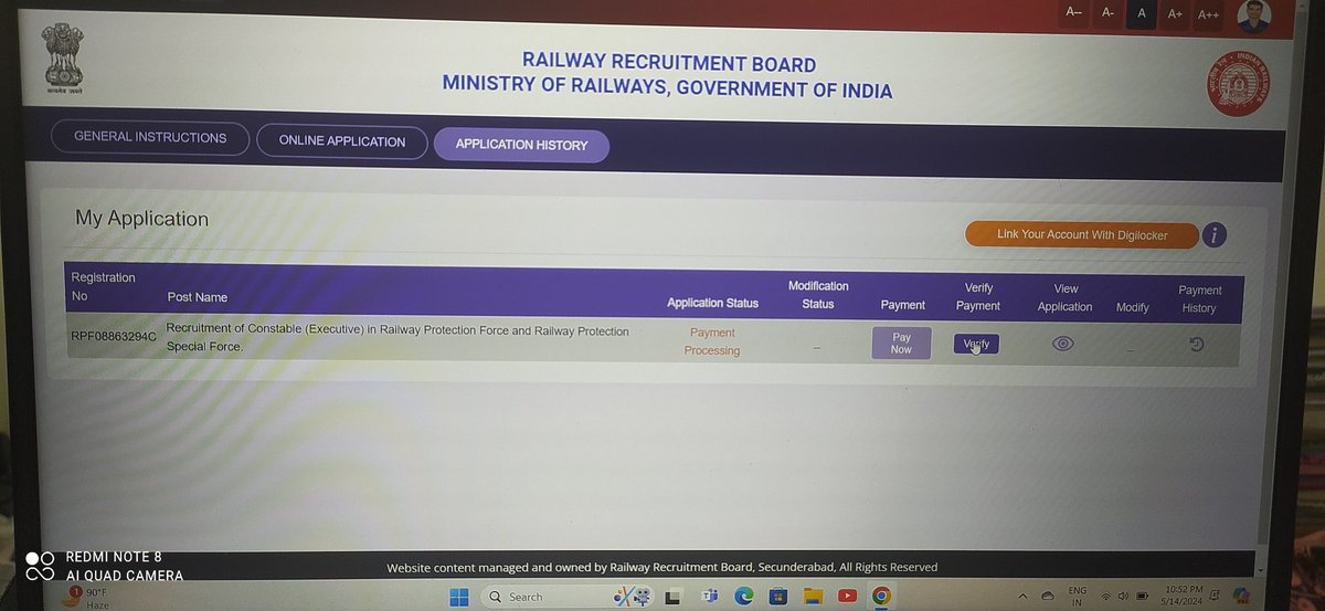 Payment option is not working since last 7 days for #RPF. RRB site totally crash .Please extend the last date and look in to this matter seriously #rrb @RailMinIndia @AshwiniVaishnaw