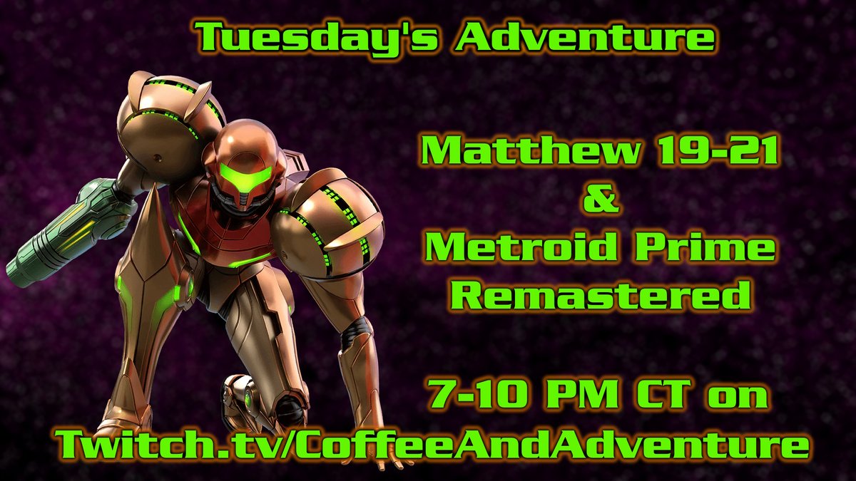 CoffeeAdvGaming's tweet photo. Triumphal Entry and Triumphant Exploration!

Join us for Matthew and Metroid
https://t.co/H4xI72o9IX https://t.co/QpCooph7Bf