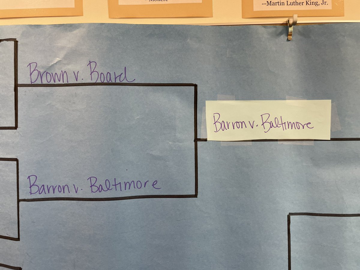 And in our first round of Elite 8 debates… the #1 seed: Brown v Board loses by .5pts to #9 seed: Barron v Baltimore. Hold on to your brackets friends. We’ve got Barron in the Final 4!