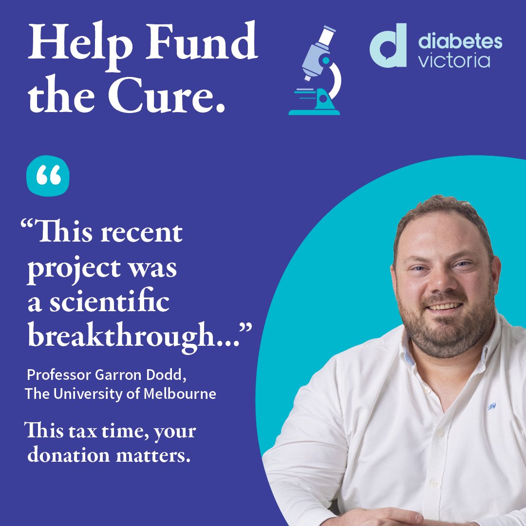 DiabetesVic's tweet photo. Professor Garron Dodd leads a lab at The University of Melbourne. Through his research, he seeks to discover life-changing treatments for type 2 diabetes. Learn more about his team's work and how your donation can support vital diabetes research. >>> https://t.co/W16jVVBAVH https://t.co/j0CReDLcBB