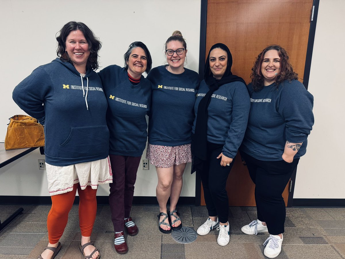 The new sweatshirts are in at @umisr. #DataNerdCore #isr75 @umichStoneCID @umisrcps @rcgd_isr @UM_PSC @UM_SRC @ICPSR #GoBlue #twinsies 💙💛