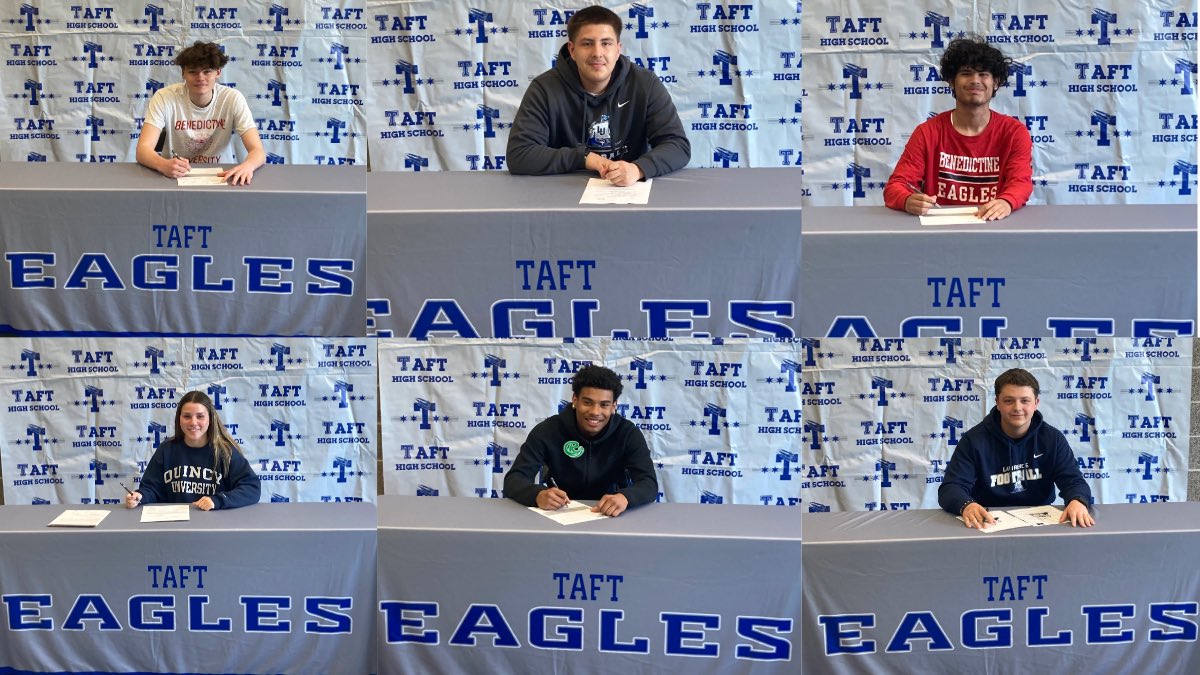 Taft Football (@taftfootballchi) on Twitter photo Another year and 6 more Eagles off to play at the next level. Couldn’t be happier for the six of you taking advantage of the opportunity you have earned. <a href="/Aaron_Mills_/">Aaron Mills</a> <a href="/WellingtonJara3/">Wellington Jaramillo</a> @JorgeR181 <a href="/MorganTucker43/">Morgan Tucker</a> @Jayden2Harris <a href="/Seba_Turowiecki/">Sebastian Turowiecki</a> Another year and 6 more Eagles off to play at the next level. Couldn’t be happier for the six of you taking advantage of the opportunity you have earned. <a href="/Aaron_Mills_/">Aaron Mills</a> <a href="/WellingtonJara3/">Wellington Jaramillo</a> @JorgeR181 <a href="/MorganTucker43/">Morgan Tucker</a> @Jayden2Harris <a href="/Seba_Turowiecki/">Sebastian Turowiecki</a>