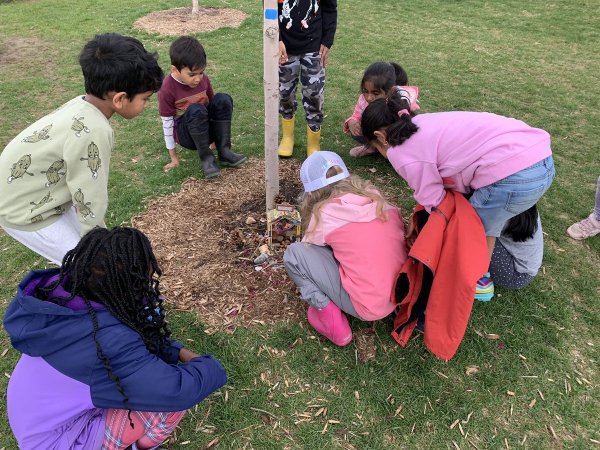 The new Bug Hotel was a very big deal at recess today. Never underestimate the excitement that comes along with observing bugs.  @ARichardsonOCSB @ocsbEco