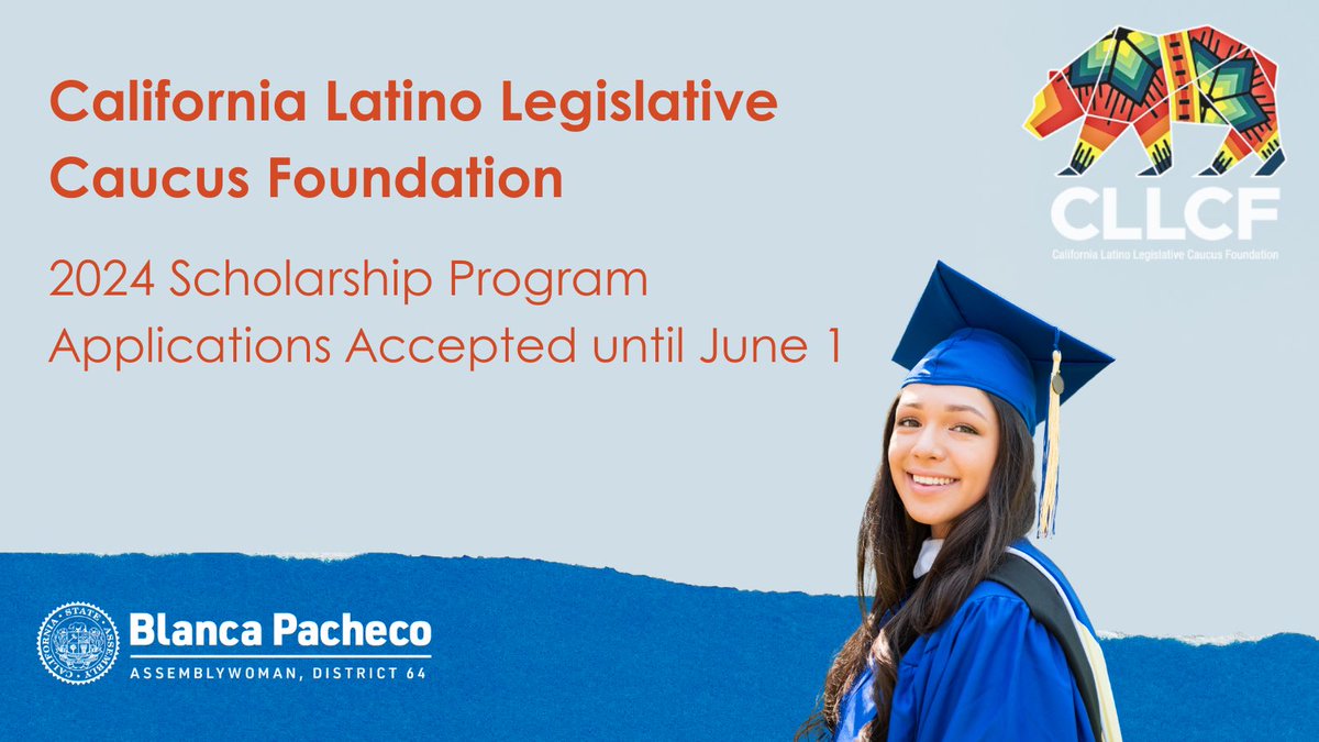 Seeking help with college expenses? The @LatinoCaucus Foundation’s Scholarship Program is accepting applications! The deadline to apply is June 1, 2024. Students selected will receive a $5,000 scholarship. Application & details 👉🏻 cllcf.org
#LatinoScholars #CLLCF