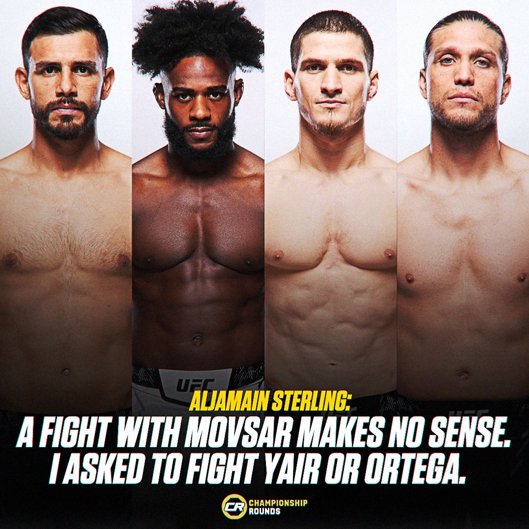 Aljamain Sterling shuts down rumours of a fight between him and Movsar Evloev saying it doesn't 'make any sense', and instead wants a fight with either Yair Rodriguez or Brian Ortega:

'There's not a lot of guys who know who [Movsar] is, and he's a very tough, really good…