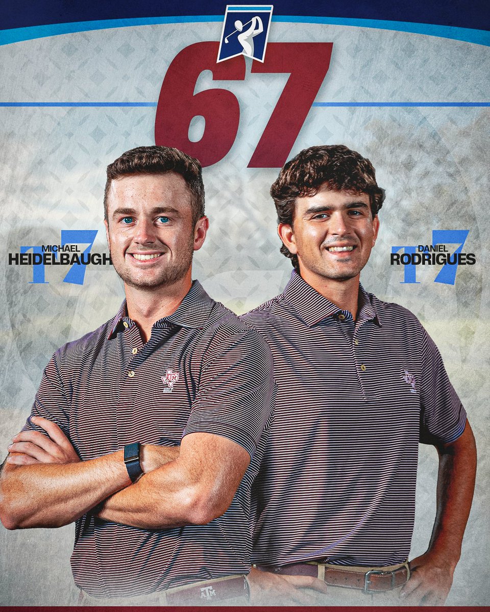 6️⃣7️⃣ 6️⃣7️⃣ 6️⃣7️⃣ 6️⃣7️⃣ For the second day, Mike and Dani logged 6️⃣7️⃣ The pair is tied for 7th thru 36. #GigEm | 👍 | #BTHOthefield