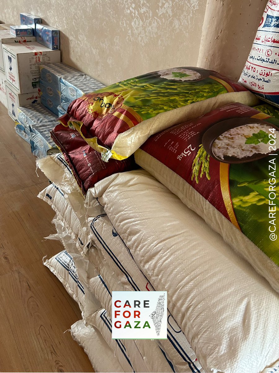 We are preparing for food packages that include flour bags to be distributed to the displaced families in central Gaza Strip. We would like to thank you for your generous support.