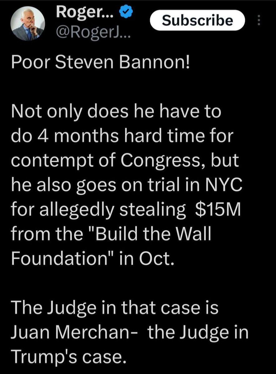 Roger Stone there is no allegedly. 

Steve Bannon 

Andrew Badolato

Brian Kolfage

We're all caught stealing money from 'We Build The Wall' project. 

Guess who is serving prison time for that?

Andrew Badolato & Brian Kolfage

Steve Bannon will be next to do his time. 

Donald…