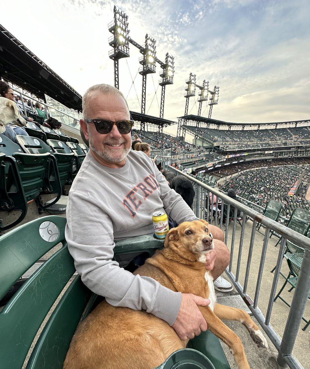 Just chilling at Comerica Park! Let’s go #Tigers!! #BarkinthePark 
#RepDetroit