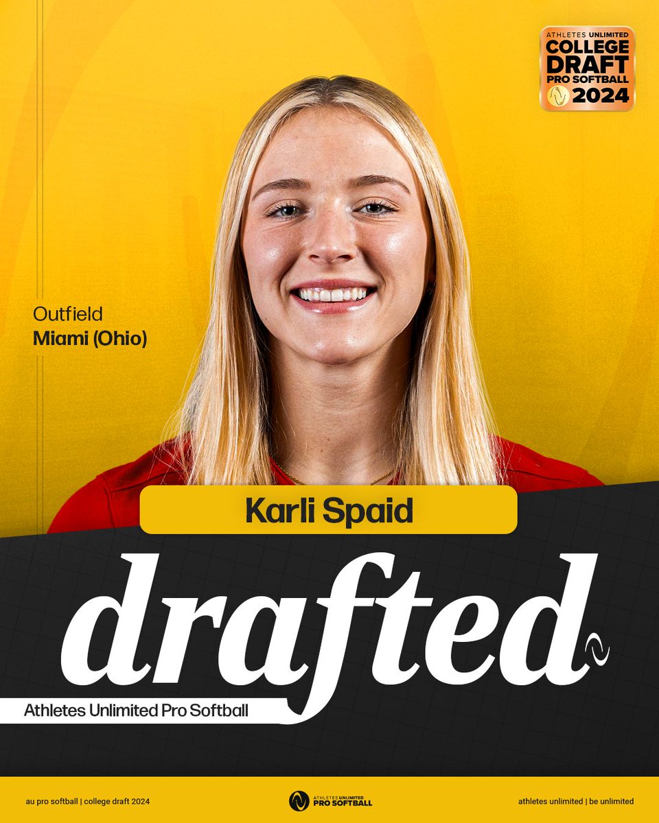 the first-ever draftee out of <a href="/MiamiOH_SB/">Miami Softball</a>...

<a href="/KarliSpaid/">Karli Spaid</a> 😎