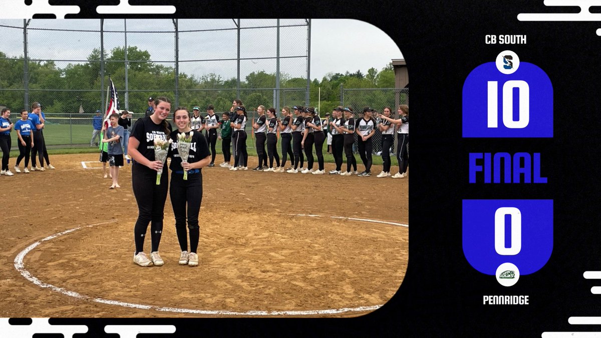 FINAL SCORE: @CBSouthHS @cbsvsoftball picks up convincing, 10-0, victory on senior night over visiting Pennridge in @SOLsports @PIAASports play! #TitansWin #CBSouthAthletics