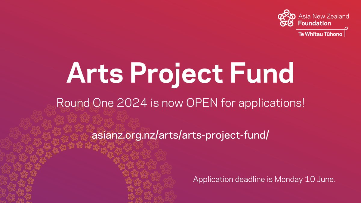 📢 OPPORTUNITY: Our Arts Project Fund is open!

The arts project fund supports NZ professional arts companies, events and organisations to deliver projects that will grow New Zealanders' awareness and knowledge of Asian arts.

🔗asianz.org.nz/arts/arts-proj…