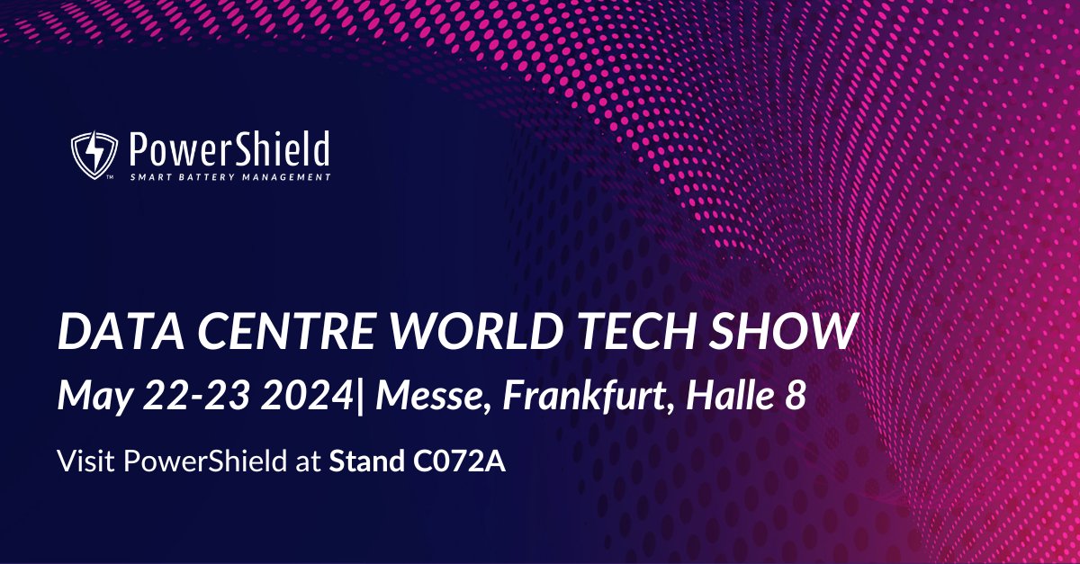PowerShieldLtd's tweet image. Planning to attend the Data Centre World Tech Show in Frankfurt on May 22-23? Swing by Stand C072A to discover how PowerShield&apos;s battery monitoring solutions power the digital economy. 
#PowerShield #DCWFrankfurt #batterymonitoring #batterymanagementsystems