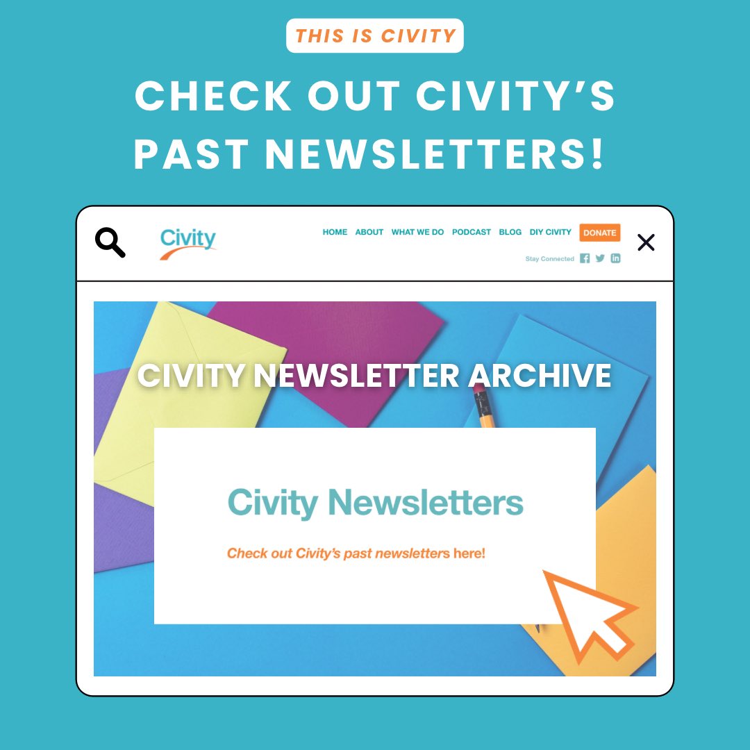 ThisIsCivity's tweet image. Civity is excited to announce that you can now view our past newsletters from our website!  Visit civity.org/newsletters/ or find the page under the "About" section to read our newsletters now!  #thisiscivity #civity #newsletters #weallbelong #bridging #listenfirst