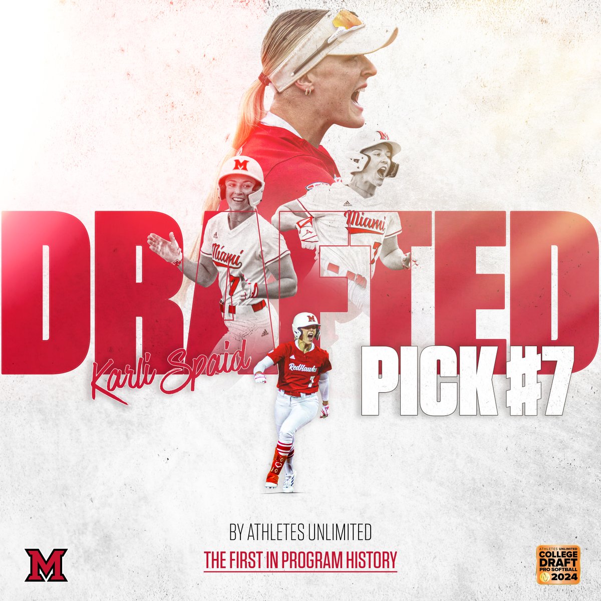 Congratulations to Karli Spaid for being drafted by Athletes Unlimited Pro Softball as the #⃣7⃣ overall pick!

#RiseUpRedHawks #GraduatingChampions