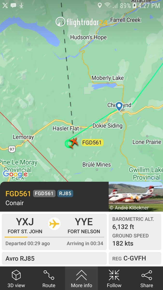 #bcws #airtanker are over the #HaslerFlat area a bit south of #chetwynd