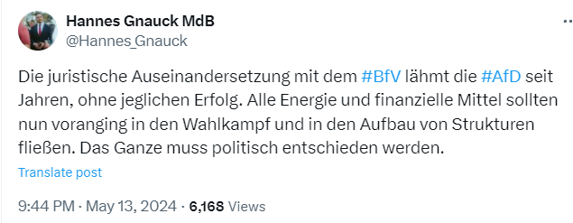 #JA #Bundessprecher Hannes #Gnauck spricht sich für ein Ende der Klagewut der #AfD aus. Er sieht diese nur als Energie- und Geldverschwendung. Damit kritisiert er indirekt #Weidel und #Chrupalla. 😂🍿