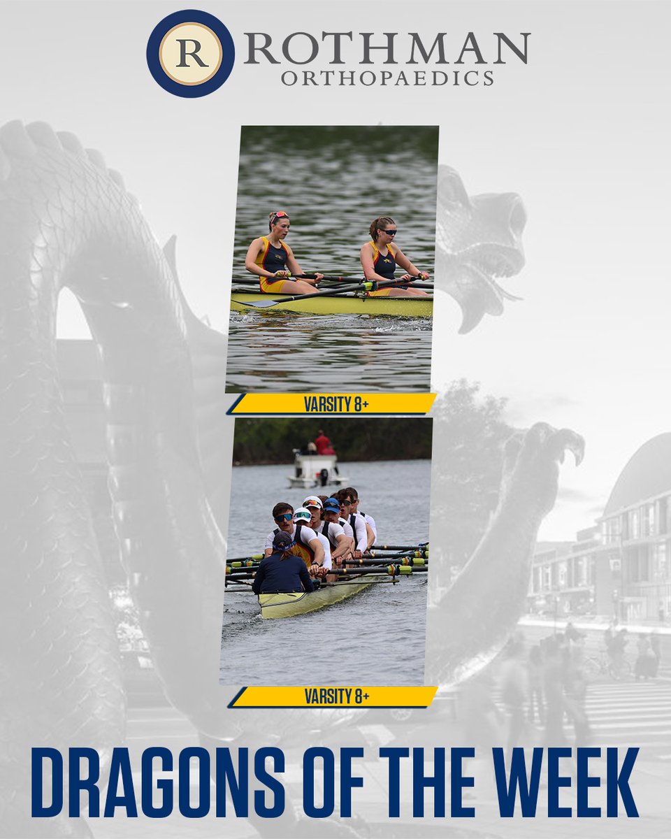 The Drexel Dragons of the Week, presented by @RothmanOrtho for the Week of May 6 - May 12: Women's Varsity 8+ of @DrexelRowing Men's Varsity 8+ of @DrexelRowing STORY | bit.ly/3wEq9xN #FearTheDragon🐉