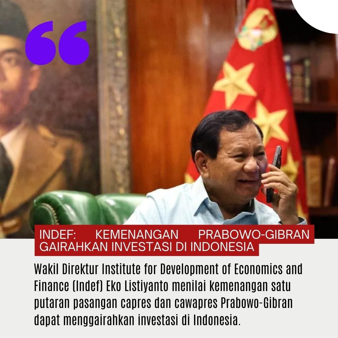 Kemenangan Prabowo-Gibran tingkatkan investasi di Indonesia
#pilpres2024 #Pemilu2024 #prabowoGibran #IndonesiaMaju